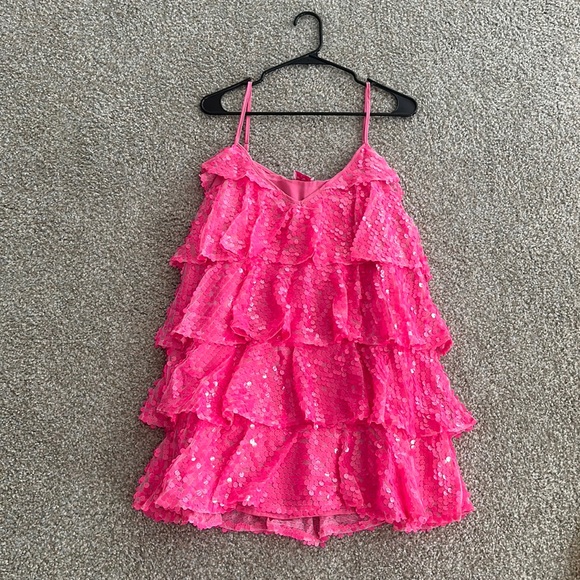 Buddy Love Pink Sequin Dress-Size Medium (never worn) - Picture 1 of 2